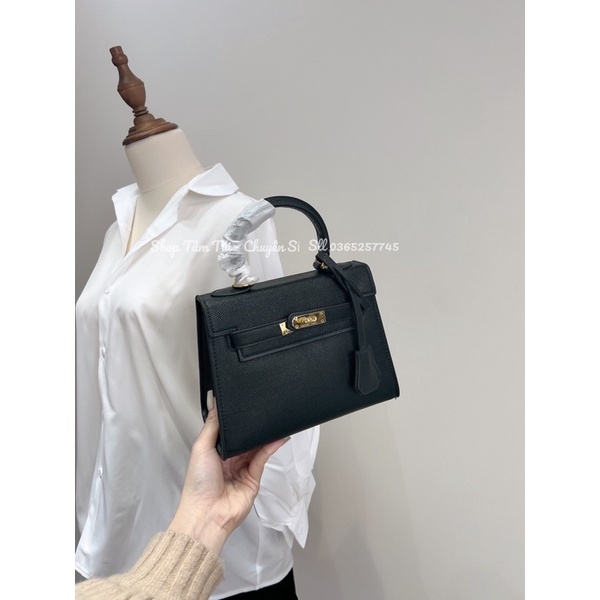 Túi xách HM dáng cao size 20cm phụ kiện vàng ảnh thật shop chụp