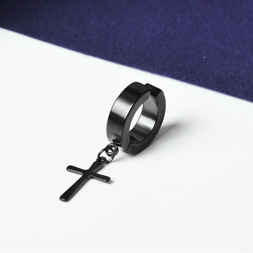 Khuyên tai nam dạng kẹp không cần bấm lỗ hình thánh giá siêu ngầu