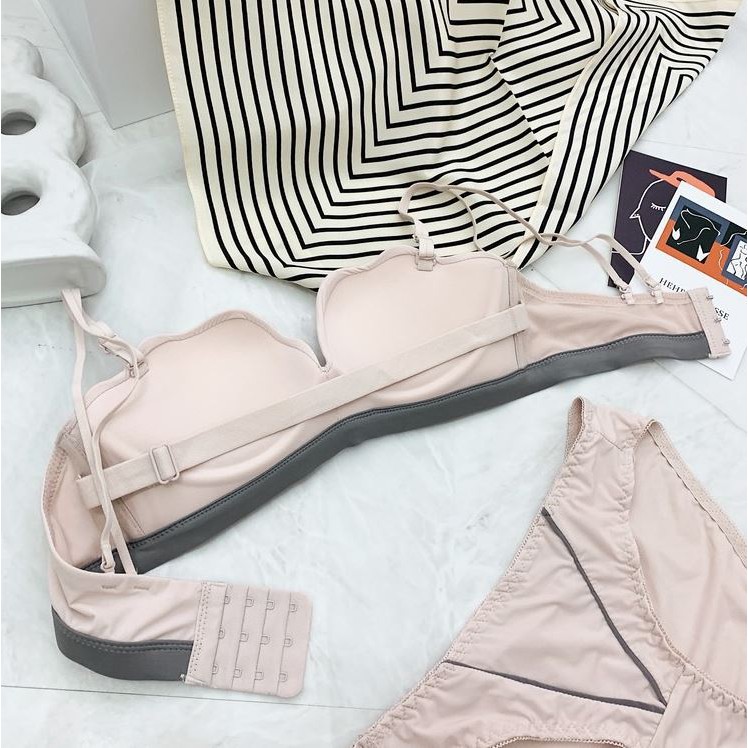 Áo Lót Quây Không Gọng Nâng Ngực Chống Trượt Giấu Viền Có Thể Tháo Dây B385