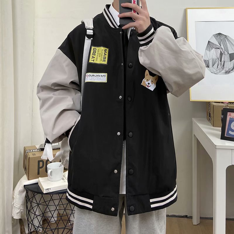 Áo khoác bóng chày thêu chữ thời trang cho nam new in hoa áo dài tay khoác ifashion Hàn Quốc Thêu thùa top jacket