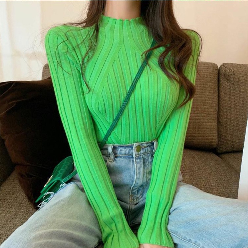 Áo Sweater Dệt Kim Dáng Ôm Phong Cách Thời Trang Hàn Quốc Dành Cho Nữ
