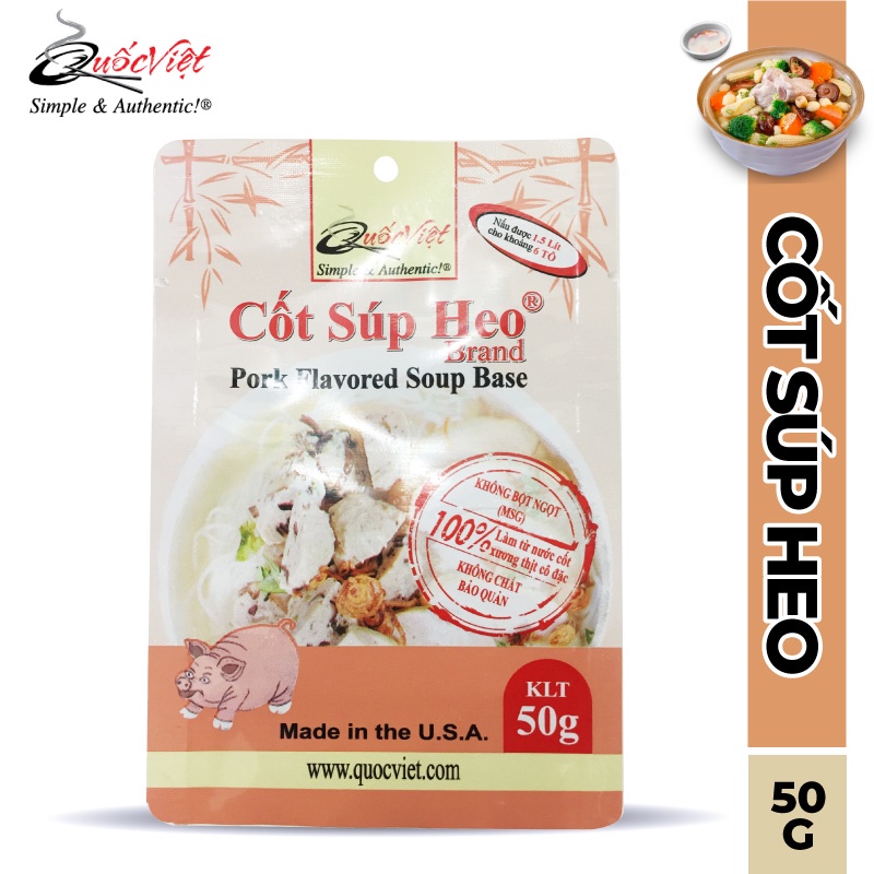 Gia vị nấu Cốt Quốc Việt 50g - Nhập khẩu USA (Bò kho, Bún bò huế, Hủ tíu, Bún riêu, Lẩu Thái, Cà ri, Súp heo, Súp gà)