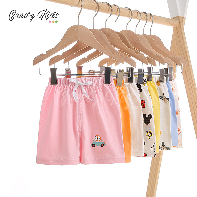 Quần Short Vải Cotton Màu Trơn Thời Trang Mùa Hè Cho Bé 1-7 Tuổi