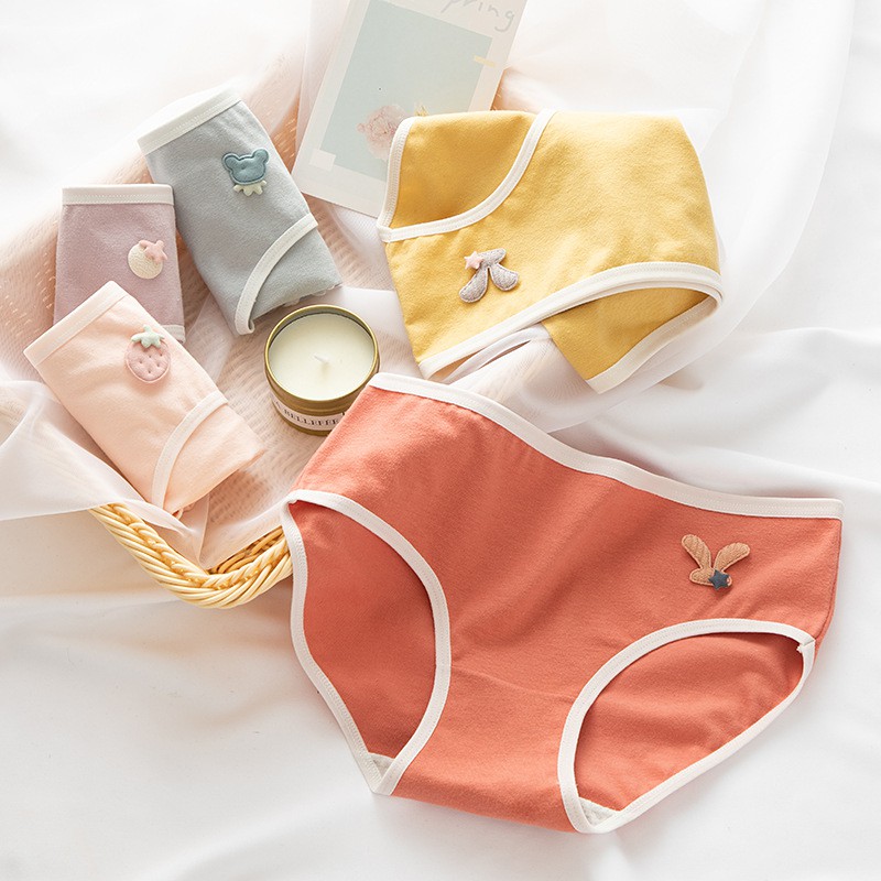 Quần lót nữ cotton vải trơn mềm mịn mát màu sắc trung tính nhiều hình dễ thương - QC27