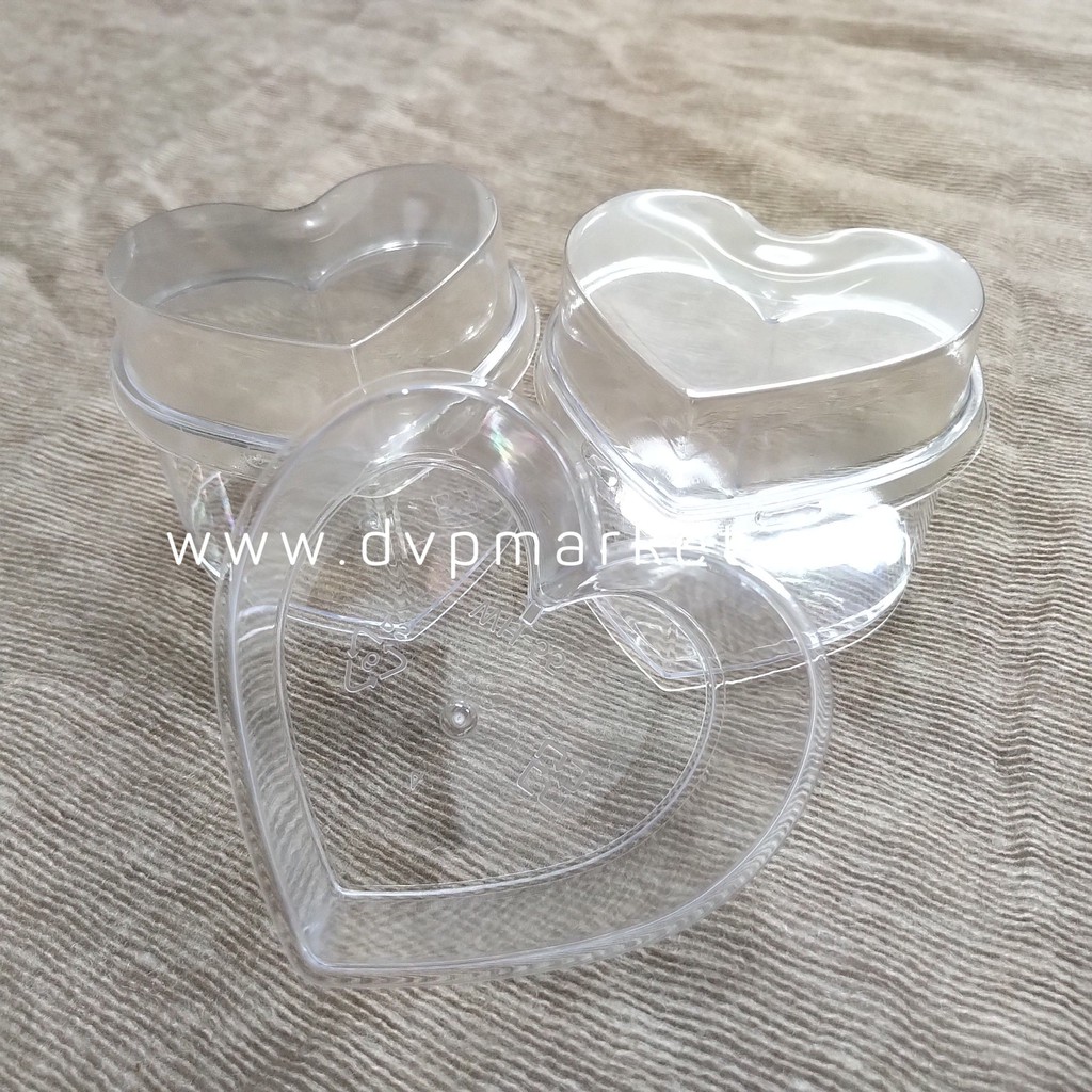 Ly nhựa đựng bánh mousse hình trái tim 6x7cm WH55 (10 cái kèm nắp)