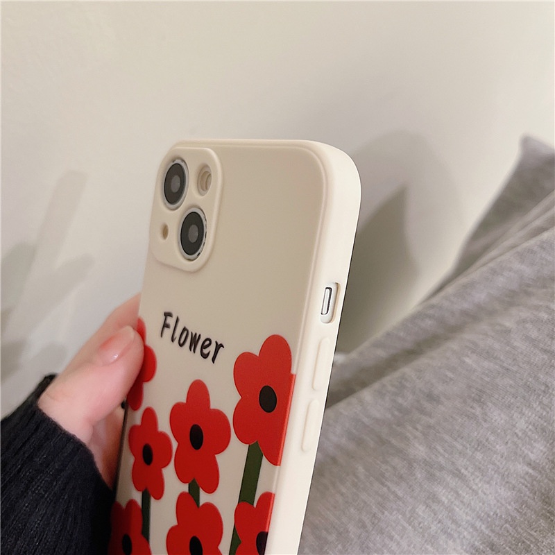 Ốp Điện Thoại In Hình Gấu Và Hoa Cho iPhone 11/12Pro/xs MAX 13Pro