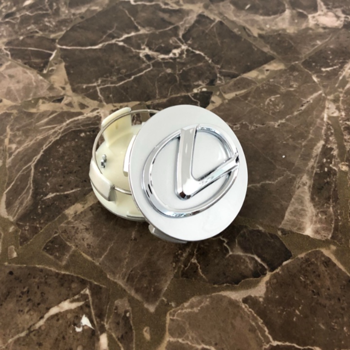 Logo chụp mâm, ốp vành la zăng bánh xe ô tô Lexus, đường kính 62mm, chất liệu nhựa ABS cao cấp