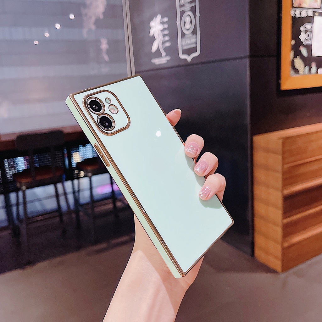 Vỏ Vuông đơn Giản Màu Tinh Khiết Cho IPhone 7 8 Plus SE2020 X XS 11 12 Pro MAX 12mini Vỏ Mềm