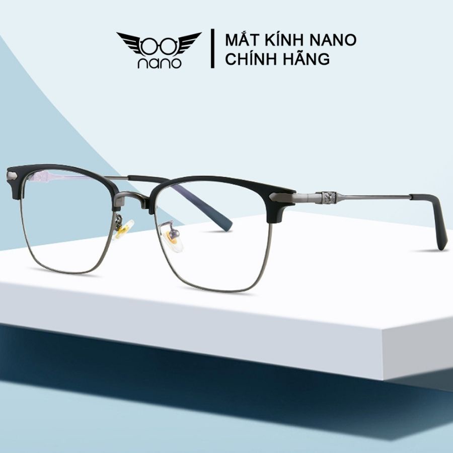 Gọng kính cận nữ nam, kính gọng vuông kim loại NANO N9936 chất liệu chống gỉ chắc chắn nhẹ unisex nhiều màu cơ bản