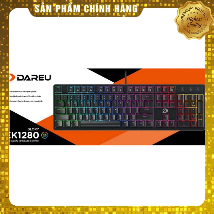 Bàn Phím Cơ Gaming DareU EK1280 - Mã cũ DK1280 - RGB Blue/Brown/Red Switch