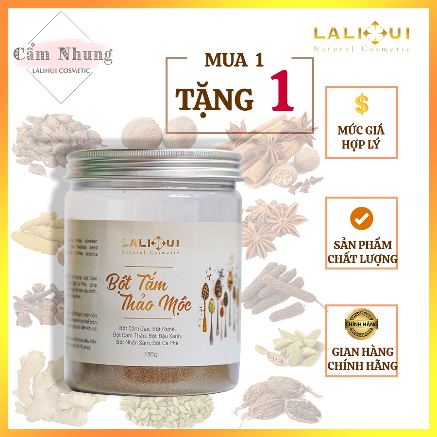 [2021] Bột Tắm Thảo Mộc Trắng Da Hỗ Trợ Trị Viêm Nang Lông Lalihui 270gr