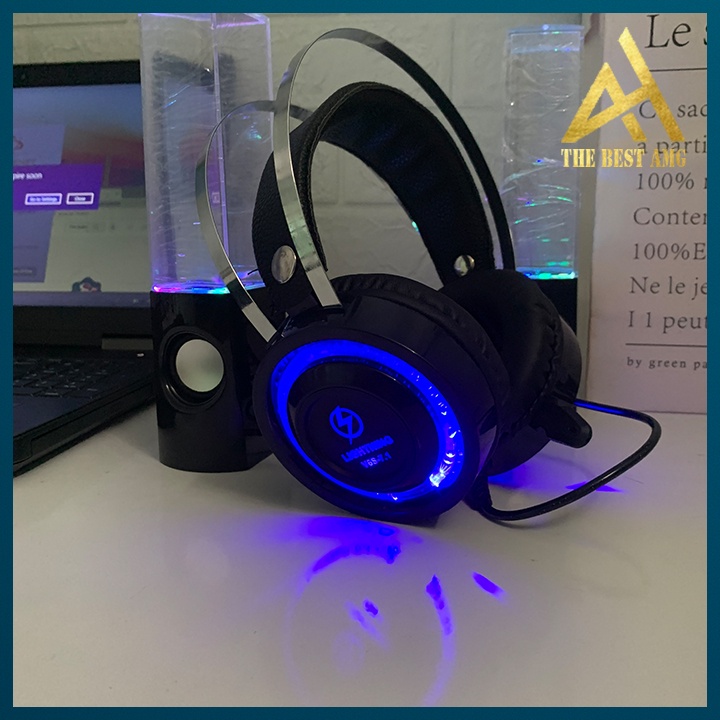 Tai Nghe Máy Tính Có Mic Gaming PC Laptap Led Rgb Headphone Chụp Tai Lightning V6S Nghe Nhạc Chơi Game Có Dây