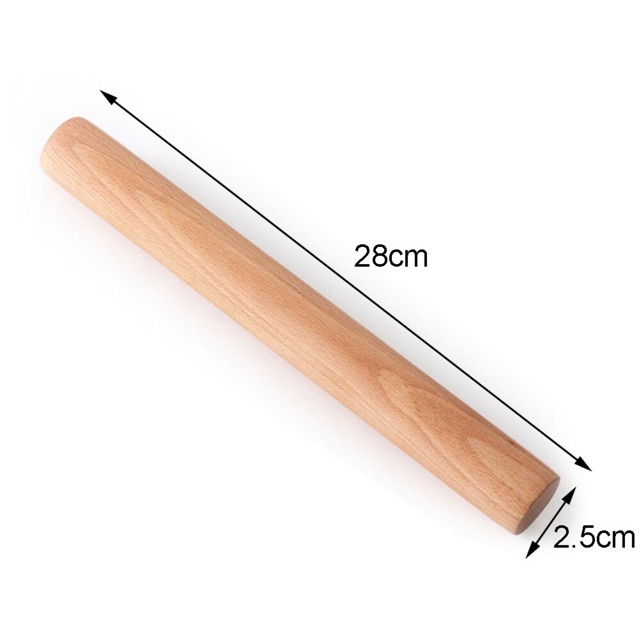 Cây cán bột gỗ 28cm