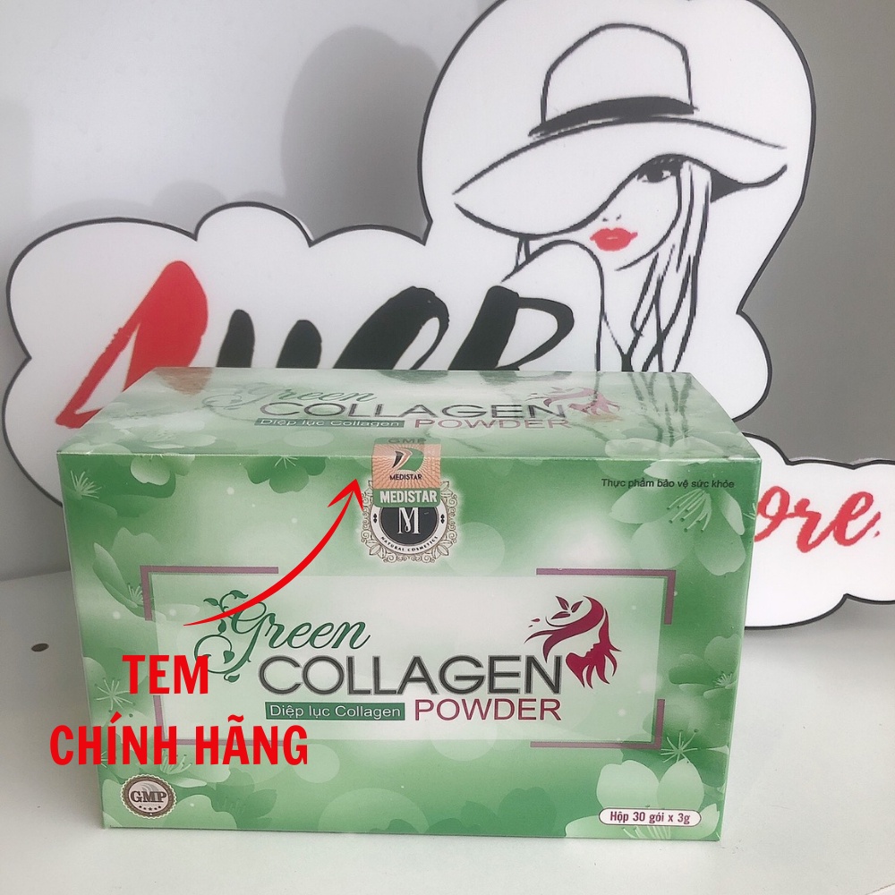 [Chính hãng 100%] Bột Diệp lục Collagen hộp 30 gói