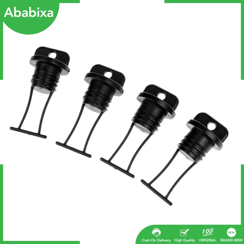 Set 4 Nút Chặn Lỗ Thoát Nước Bằng Nhựa Màu Đen Thông Dụng Cho Thuyền Kayak / Ca Nô