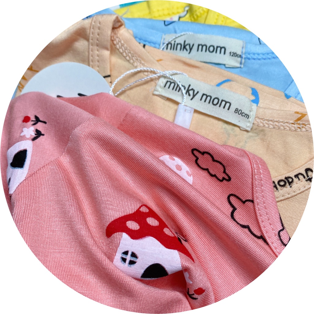 Bộ Dài Tay Cho Bé Trai Bé Gái Minky Mom Thun Lạnh Mềm Mịn Co Giãn Tốt Họa Tiết Dễ Thương, Bộ Thu Đông Cho Bé - BDTL1