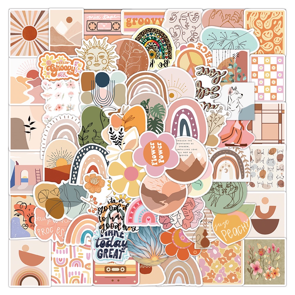 200/100/50 Sticker Dán Điện Thoại Laptop Hình Graffiti Phong Cách Bohemia