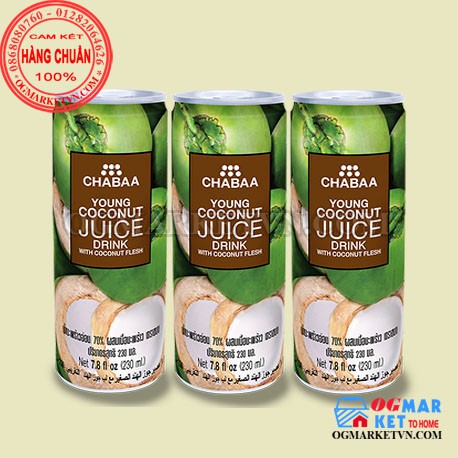 Nước dừa non Chabaa Thái Lan lon 230ml