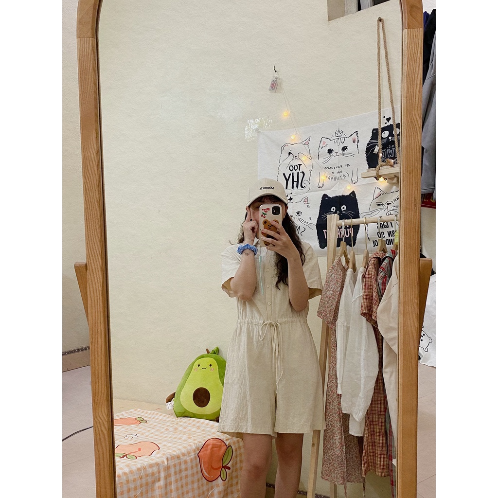 Jumpsuit linen dáng Hàn Quốc