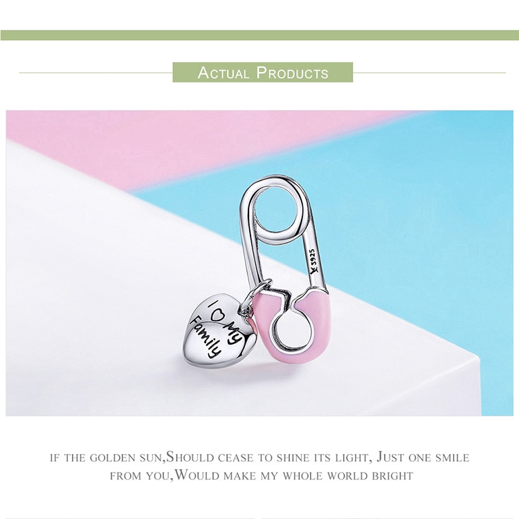 Mặt Trang Sức Bamoer Trang Trí Vòng Tay Tráng Men Màu Hồng Thời Trang