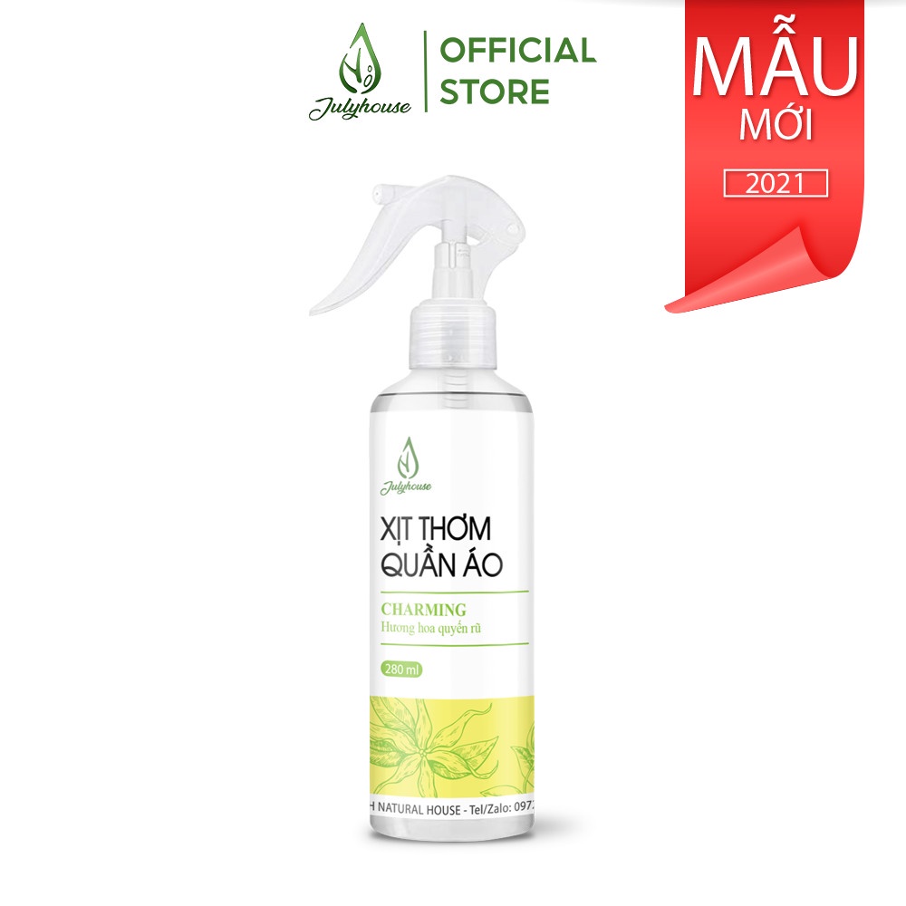 Xịt thơm quần áo hương hoa quyến rũ dành cho nữ Charming 280ml Julyhouse