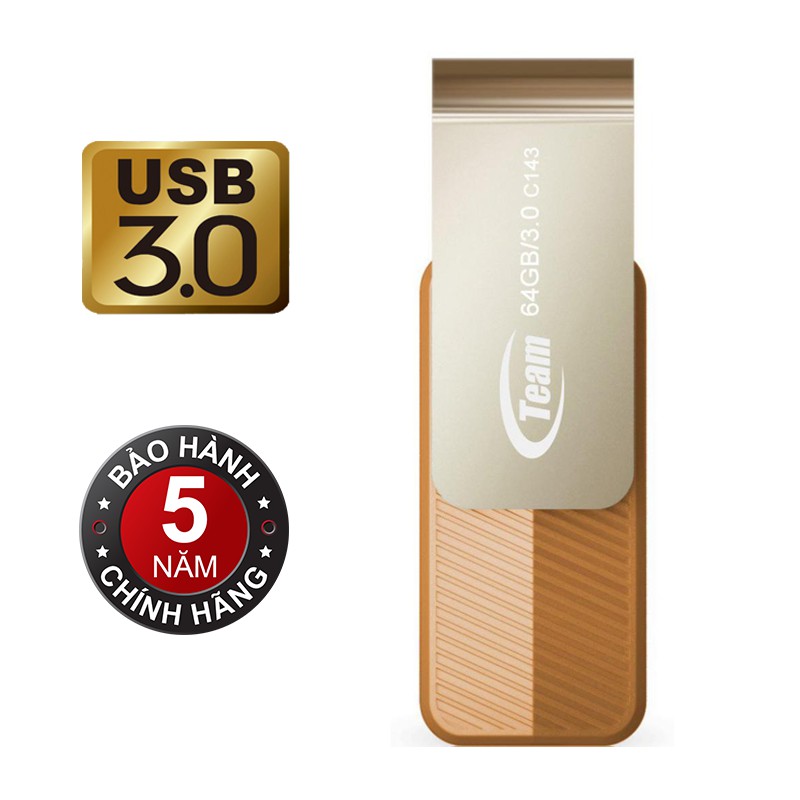 USB 3.0 Team Group C143 64GB tốc độ cao tặng đầu đọc thẻ nhớ micro - Hãng phân phối chính thức