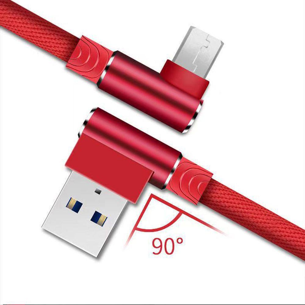Cáp Sạc Nhanh Dạng Chữ L 2.4A Bằng Nylon Bện Cho Điện Thoại