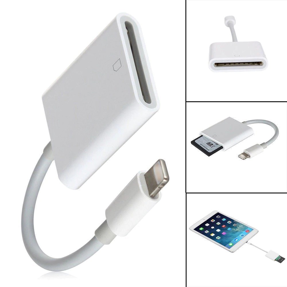 Đầu đọc thẻ cổng Lightning sang thẻ SD máy ảnh OTG cho IOS iPad chất lượng cao