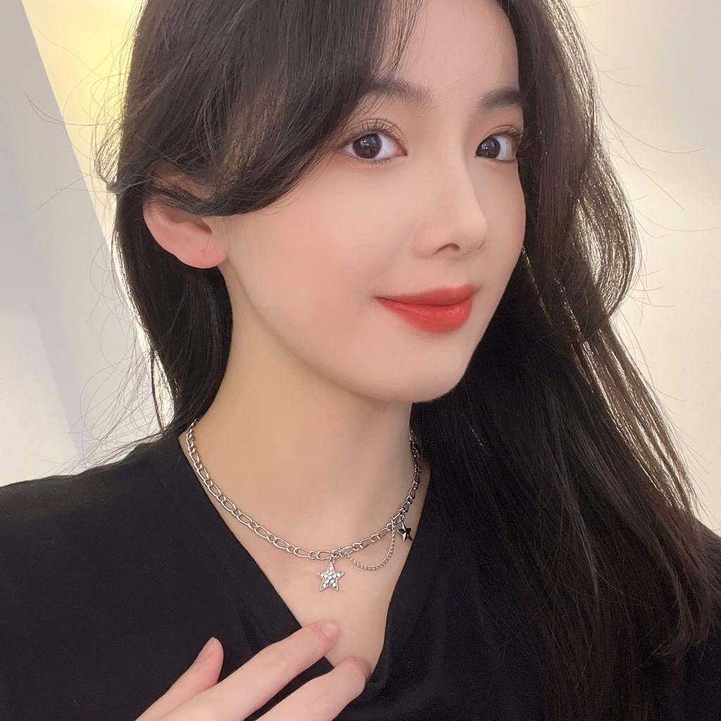 Vòng cổ Sợi Xích Mặt Ngôi Sao Phong Cách hip hop Harajuku Cá Tính