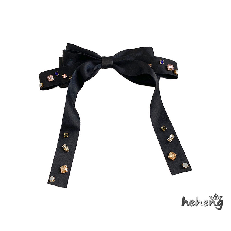 Kẹp Tóc Hình Nơ Đính Đá Tua Rua Nhiều Màu Sắc Phong Cách Hàn Quốc