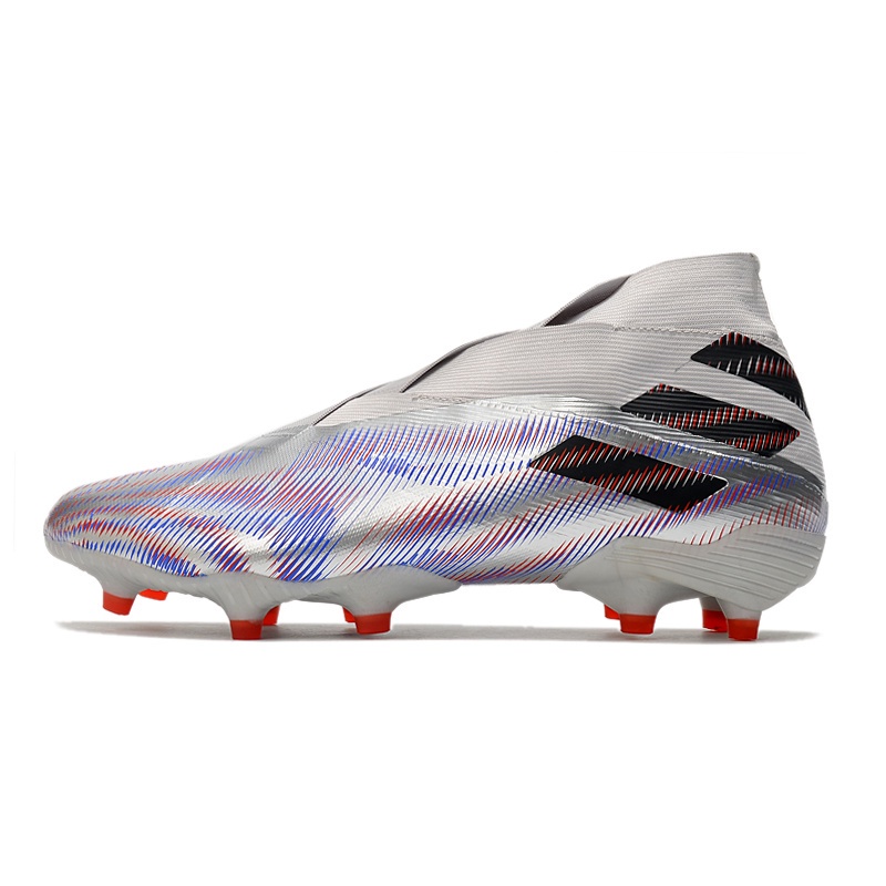 Giày Đá Bóng Adidas Nemeziz 19 + Cổ Cao Chống Thấm Nước Màu Bạc Đen Thời Trang
