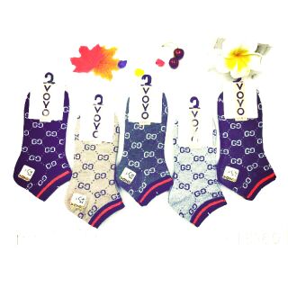 Set 10 đôi tất nam cổ ngắn thêu chữ gg cực đẹp