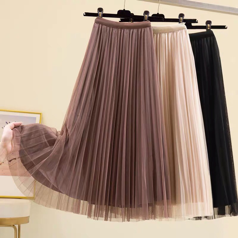 Chân váy xếp ly 2 lớp dáng dài siêu xinh điệu đà xuất sắc | BigBuy360 - bigbuy360.vn