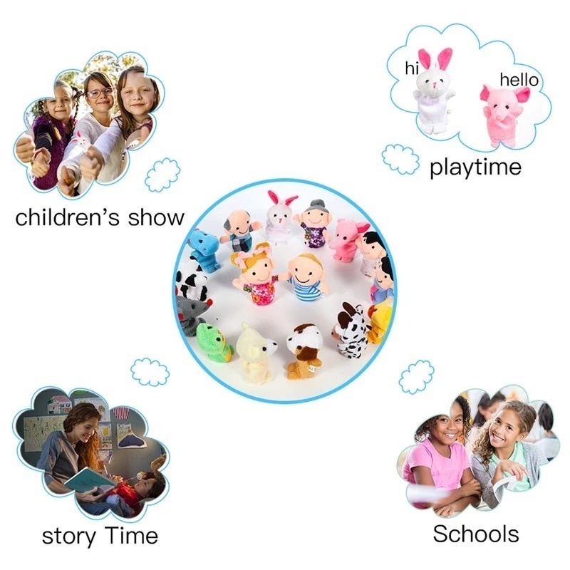 Set 10 Con Rối Ngón Tay Hình Hoạt Hình Dễ Thương Cho Bé