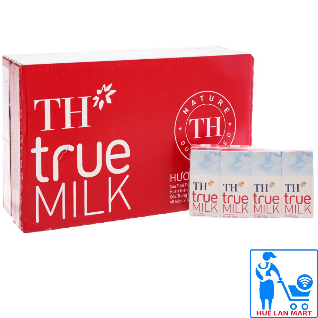 CHÍNH HÃNG Sữa Tươi Tiệt Trùng TH True Milk Hương Dâu Thùng 48 Hộp x 180ml thumbnail