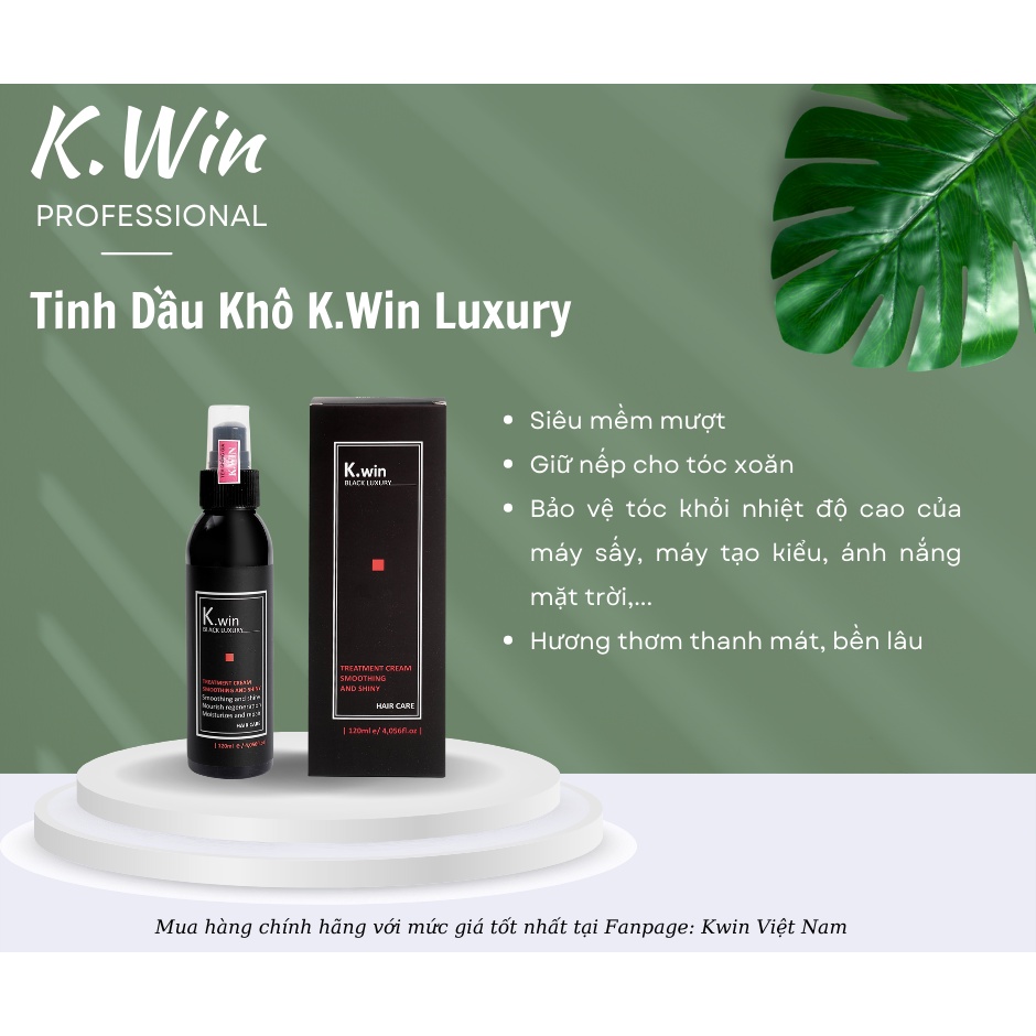 Tinh dầu khô dưỡng tóc mềm mượt phục hồi tóc hư tổn Kwin black luxury 120ml chăm sóc tóc khô xơ uốn nhuộm giữ nếp tóc