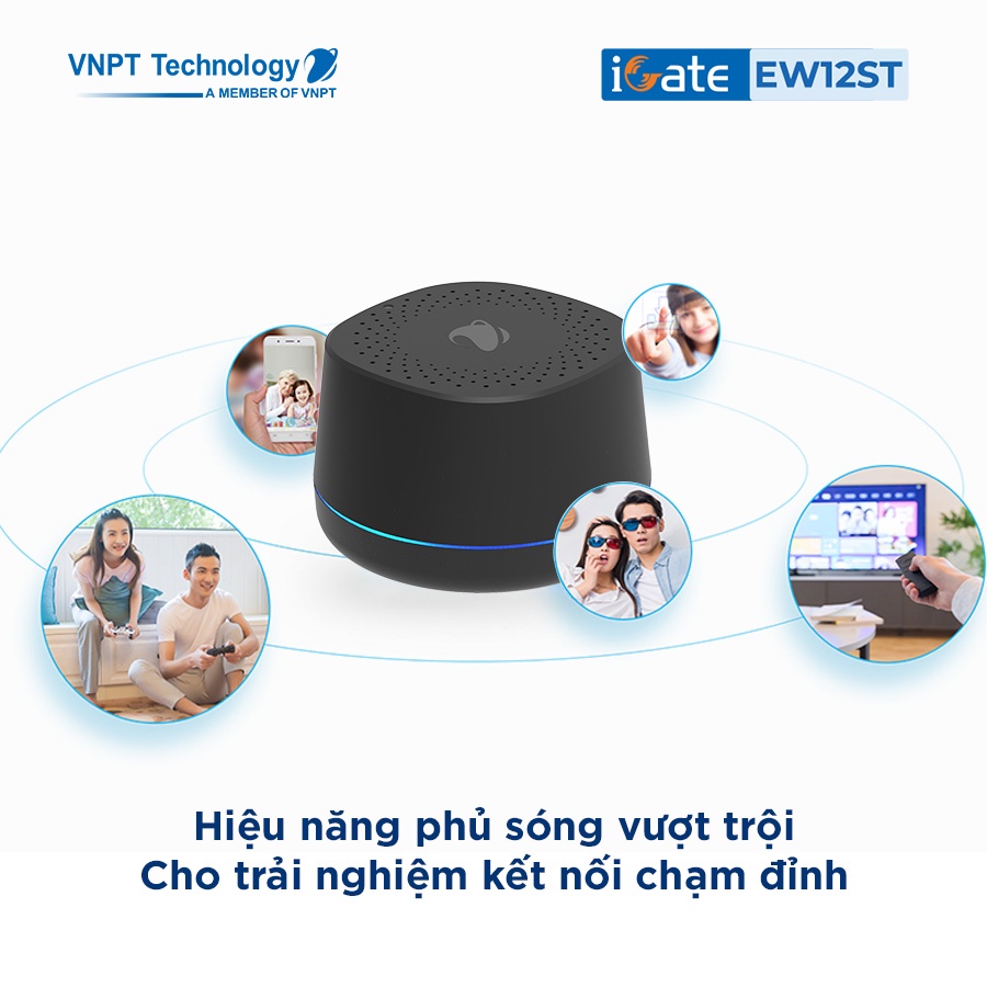 Hệ thống WiFi Mesh VNPT Technology iGate EW12ST (3-pack) 2 băng tần chuẩn AC tốc độ cao có thể treo trần treo tường