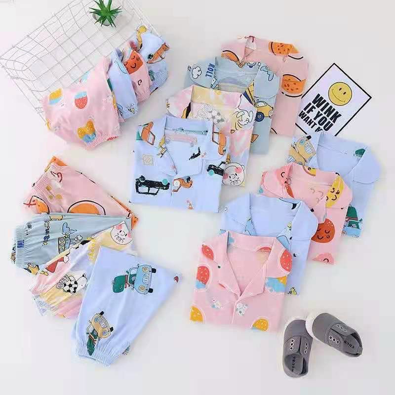 Bộ pijama lửng cotton QC cho bé trai (bé gái) - size đại 30kg - 45kg