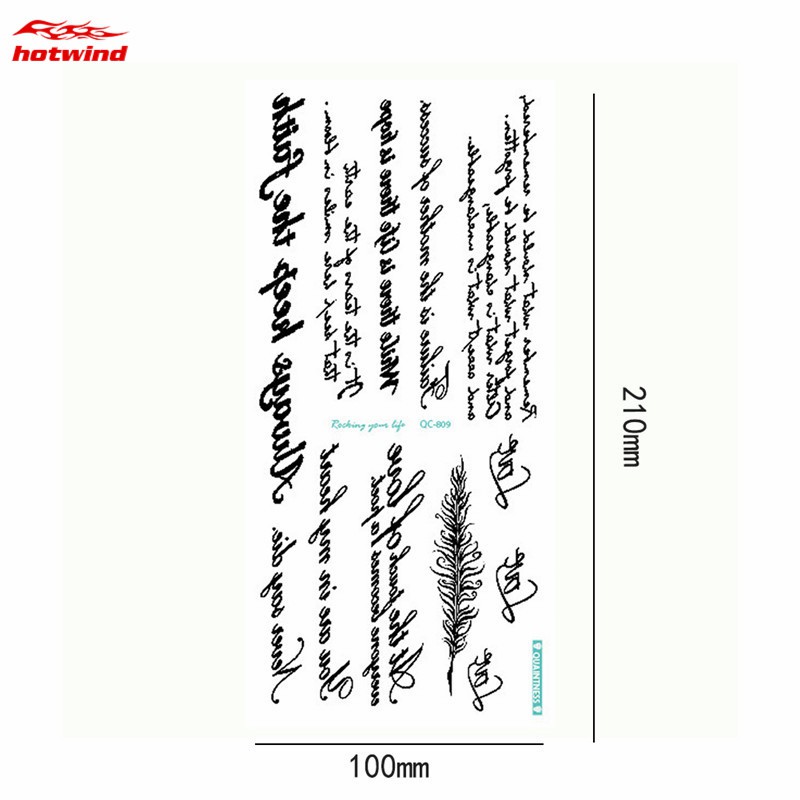 Tấm hình xăm dán in chữ độc đáo tẩy được