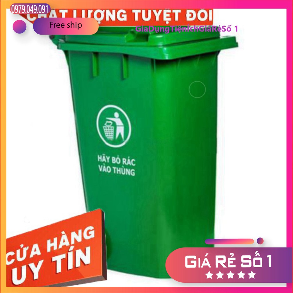 Thùng Rác Công Cộng Có Bánh Xe - Thùng Rác Có Banh Xe 100 Lít Nhựa Cao Cấp Việt Nhật