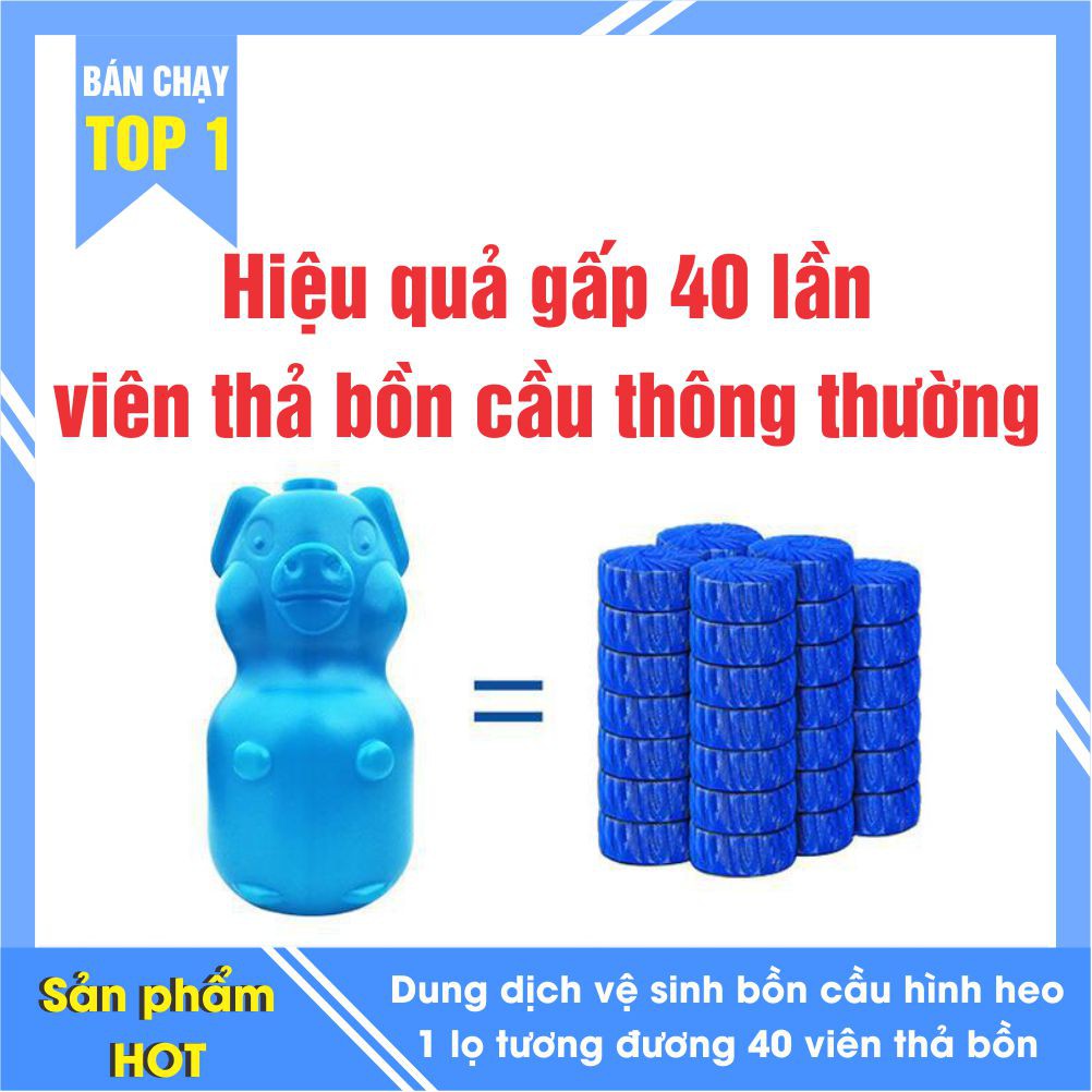 Dung dịch diệt vi khuẩn bồn cầu hình heo hiệu quả gấp 40 lần viên thả bồn cầu