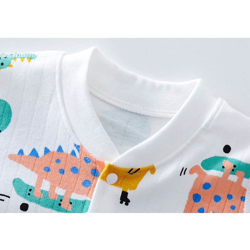 Áo liền quần dài tay cotton cho bé trai và bé gái sơ sinh từ 3-13kg, hàng đẹp xuất Hàn - BD72