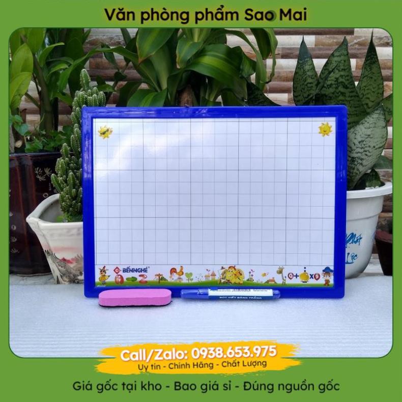 ✔️Vpp tại kho✔️ Bảng học sinh 2 mặt hàng bến nghé (1 mặt viết bút dạ + 1 mặt phấn)  - VPP Sao Mai