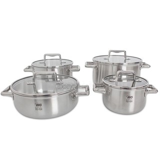 Bộ nồi Đức Elo Multilayer nhập khẩu inox 304 3 lớp đúc liền nguyên khối dày nấu nhanh, dùng cho bếp từ bếp điện bếp gas
