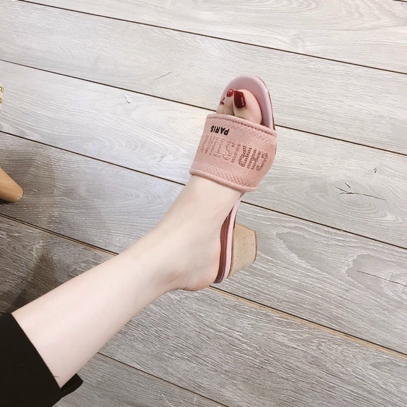 Guốc DR quai thổ cẩm hộp xốp như hình