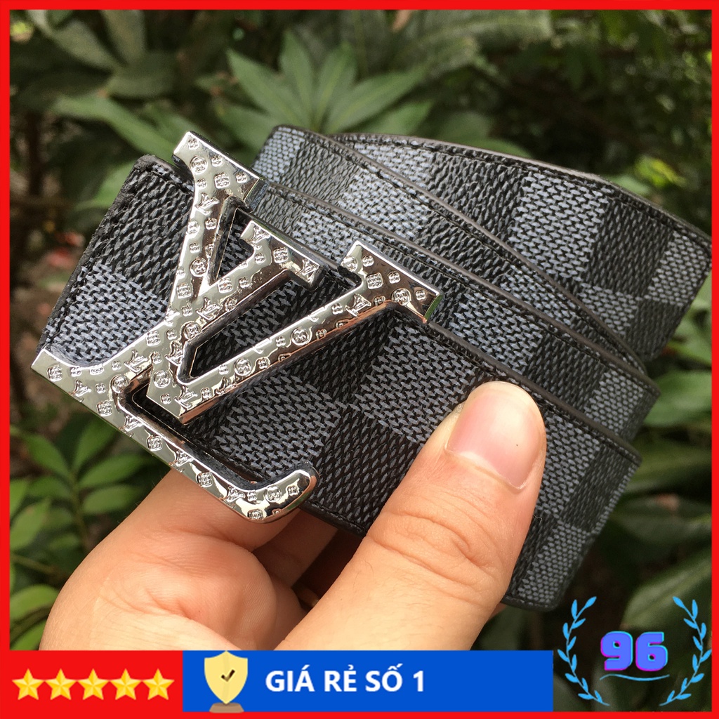 Dây lưng nam cao cấp, thắt lưng nam LV, dây lưng LV thời trang, mặt kim loại nguyên khối trẻ trung lịch lãm TLLV002S