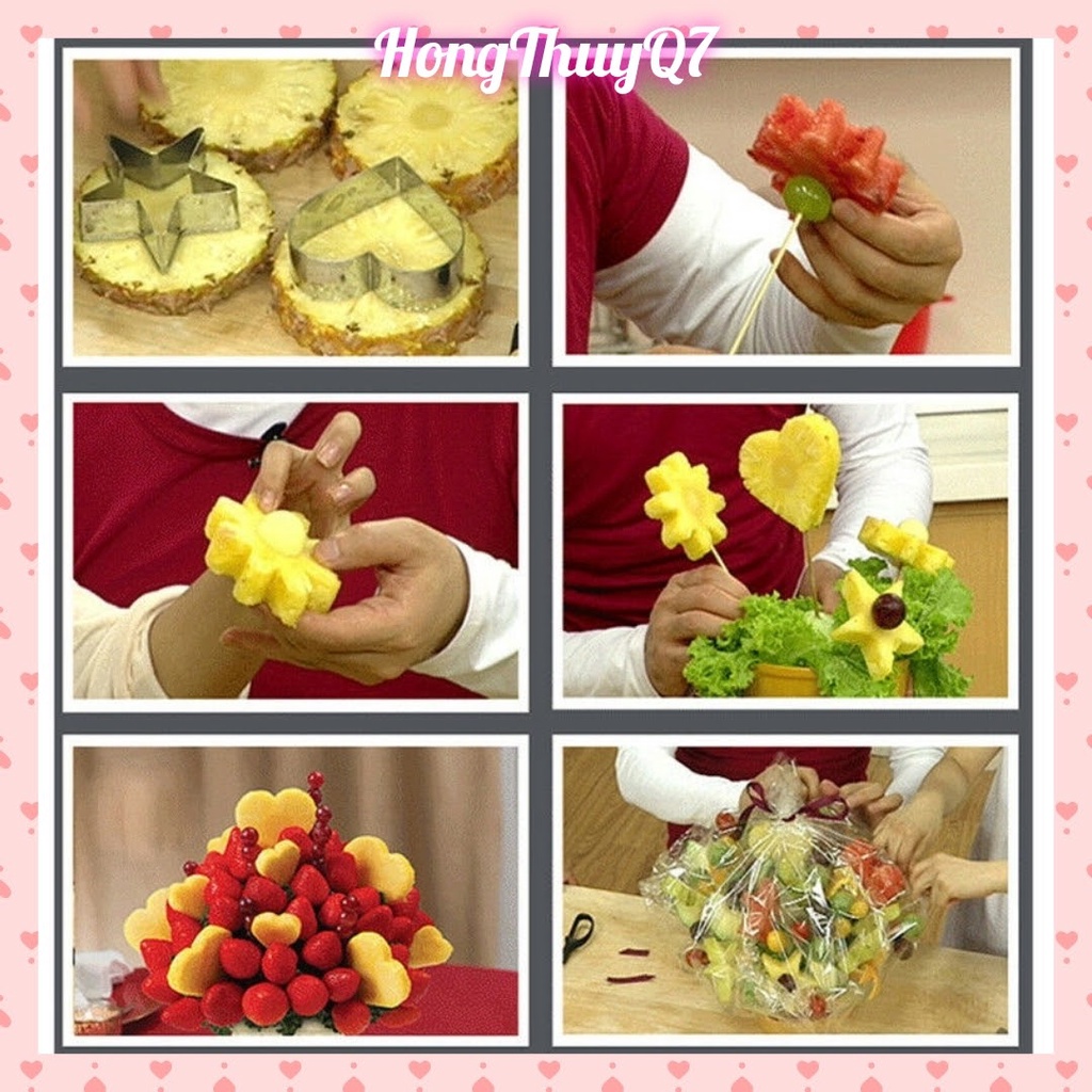 Khuôn Tròn, Hình Trái Tim, Hoa, Sao Làm Bánh Quy, Cookies, Cắt Trái Cây, Rau Câu, Cơm Nắm /3.48/- HongThuyQ7