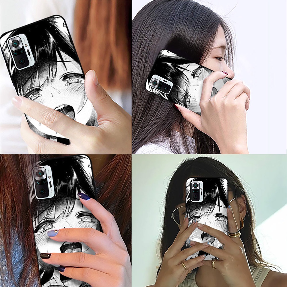 Ốp Điện Thoại Nhựa Dẻo Đen In Hình Cô Gái Anime Thời Trang Cho Redmi 10C 10 9C 8A 7A 7 Mi 12