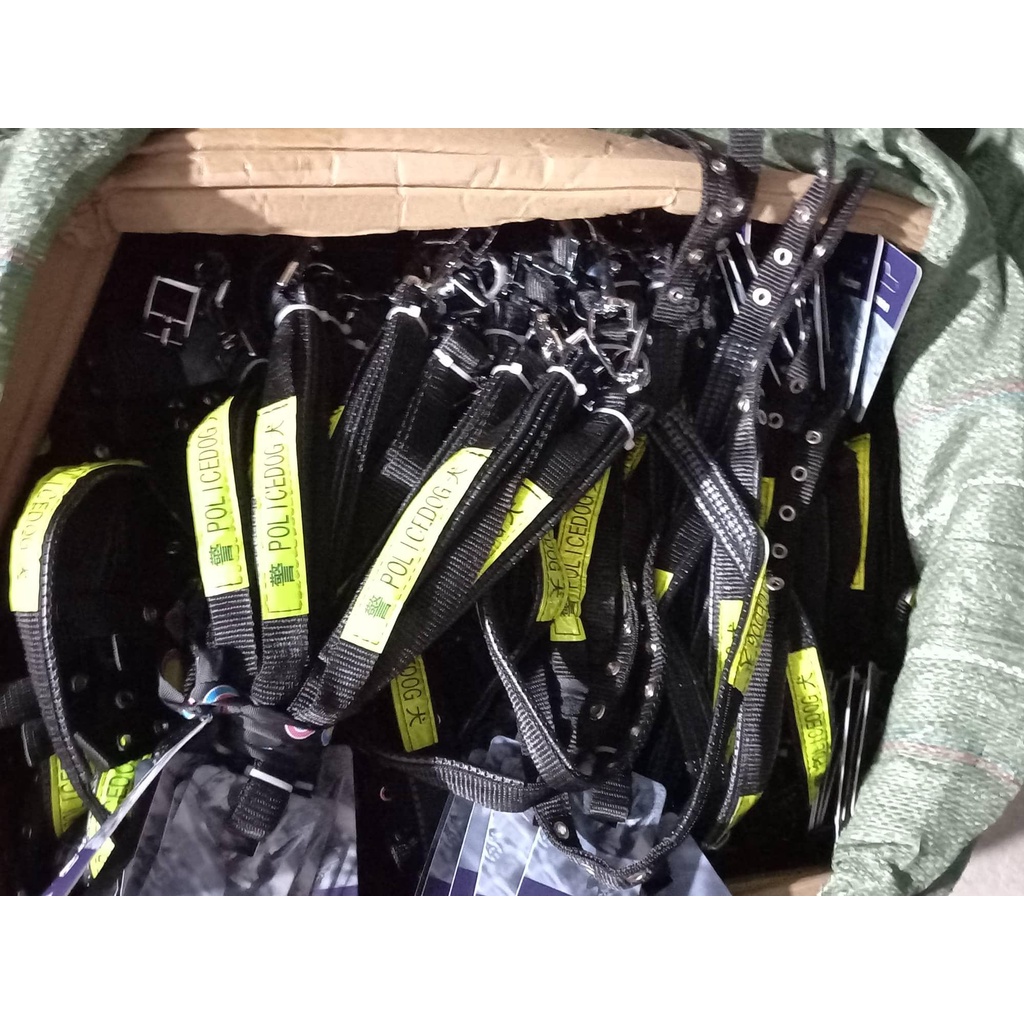 Bộ Dây Police Dắt Chó Kèm Vòng Cổ Phản Quang Ban Đêm