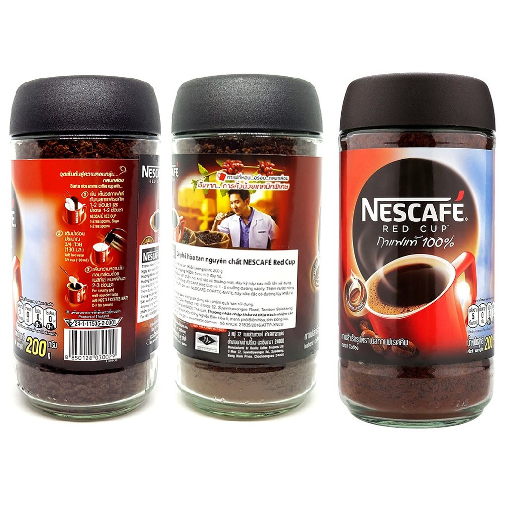 Nescafé Red Cup Thái Lan Cà phê hòa tan nguyên chất 200g